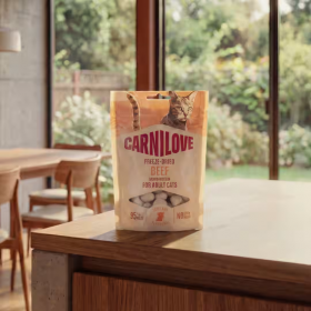 Супер премиум лиофилизирано лакомство за котки Carnilove Turkey Freeze Dried Snack с пуешко месо 40гр